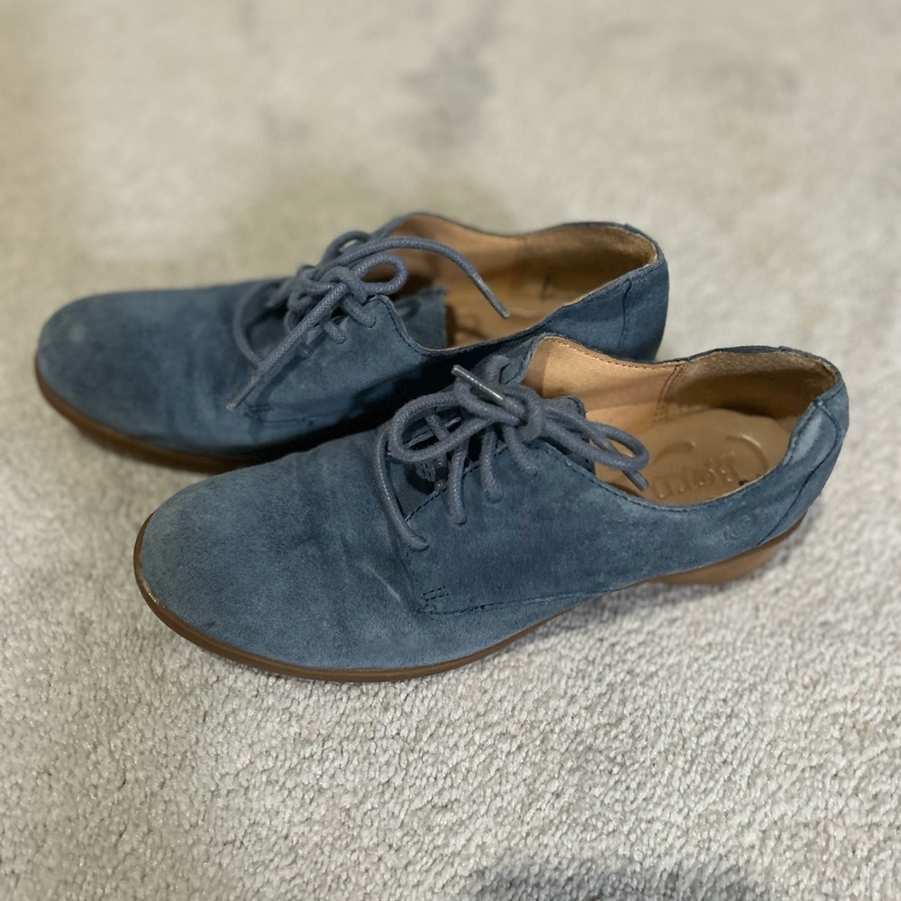 Born Blue Suede lace up Shoes size 7.5